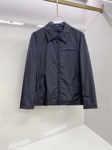 シンプル 洗練された ジップアップブルゾン プラダ ジャケット 偽物 ブラック