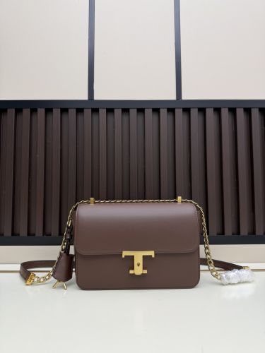 飽きのこない T タイムレス レザー ショルダーバッグ トッズ バッグ コピー ダークブラウン