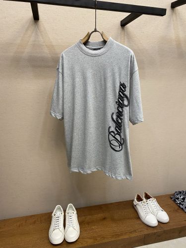 ユニセックス 刺繍入り バレンシアガ Tシャツ コピー 半袖Tシャツ グレー