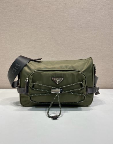 プラダ スピードロック Re-Nylon レザー ショルダーバッグ スーパーコピー グリーン