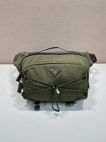 プラダ スピードロック Re-Nylon レザー ショルダーバッグ スーパーコピー 2VH201 グリーン