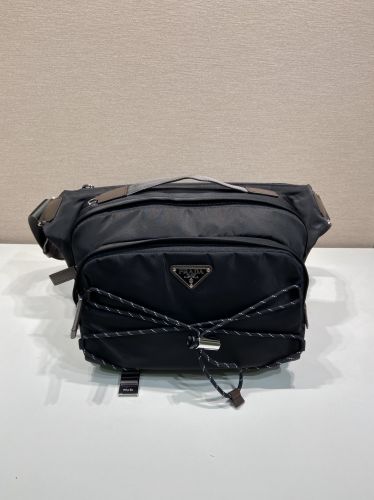プラダ スピードロック Re-Nylon レザー ショルダーバッグ スーパーコピー 2VH201 ブラック