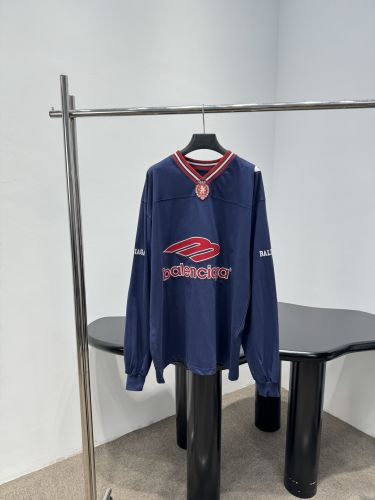 Vネック オーバーサイズ ロングTシャツ バレンシアガ Tシャツ コピー ブルー