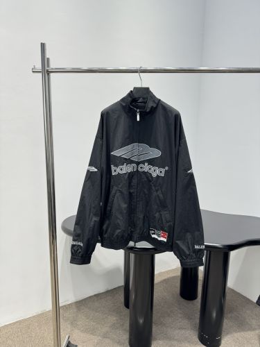 人気 スタイリッシュ ロゴ トラックスーツジャケット バレンシアガ ジャケット コピー ブラック