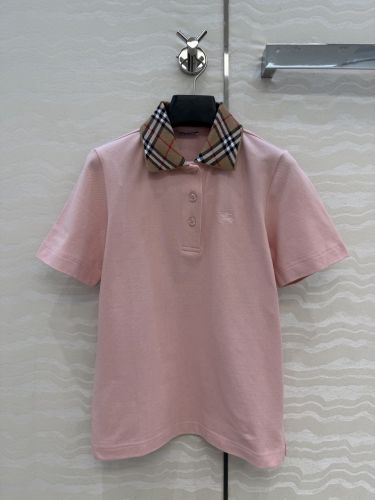 カジュアル コットン 半袖 ポロシャツ バーバリー Tシャツ コピー ピンク