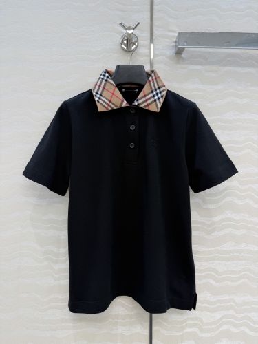カジュアル コットン 半袖 ポロシャツ バーバリー Tシャツ コピー ブラック