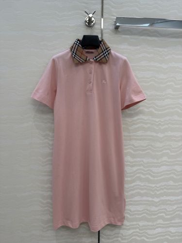 クラシック コットン 半袖 ポロドレス バーバリー ワンピース コピー ピンク