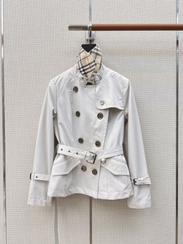 ダブルブレスト ショートトレンチコート バーバリー ジャケット コピー