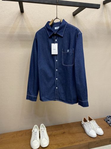 カジュアル トリオンフ刺繍 デニムシャツ セリーヌ シャツ 偽物 合わせやすい