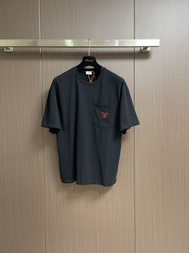 シンプル ロゴ刺繍 半袖Tシャツ セリーヌ Tシャツ 偽物 ユニセックス ブラック