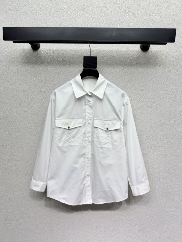 カジュアル コットン 長袖シャツ セリーヌ シャツ 偽物 ホワイト 合わせやすい