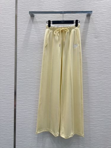 スタイリッシュ ロゴ刺繍 カジュアルパンツ セリーヌ パンツ 偽物 イエロー