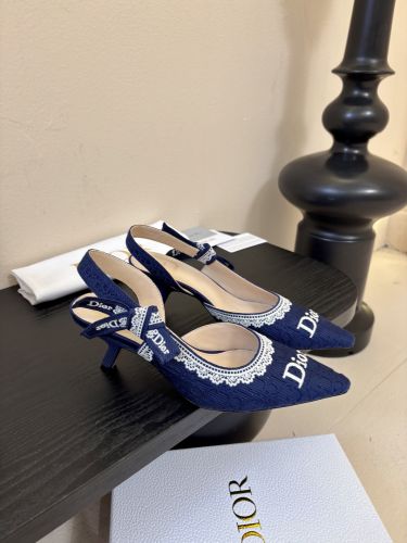 【美品】Dior スリングバックパンプス ネイビーブルー 35 DIOR | J'Adior スリングバックパンプス ディオール オブリーク エン