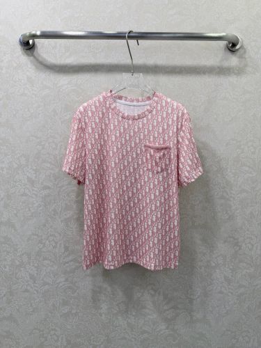 存在感抜群 総柄 半袖Tシャツ クリスチャン・ディオール Tシャツ 偽物 ピンク