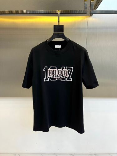 カジュアル 合わせやすい ロゴ刺繍 半袖Tシャツ クリスチャン・ディオール Tシャツ 偽物 ブラック