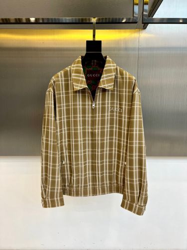 カジュアル 上品 チェック柄ロゴ刺繍 グッチ ジャケット 偽物 ブルゾン