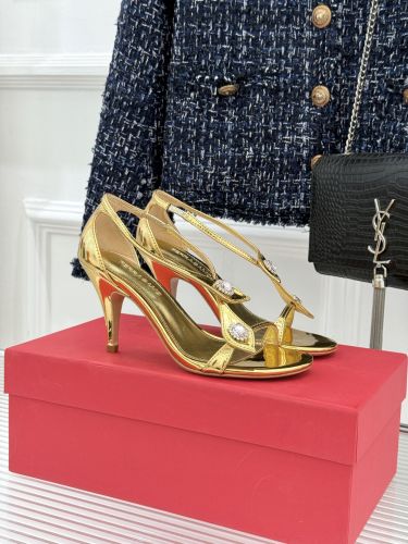 ビジュー付き パテントレザー サルヴァトーレ・フェラガモ サンダル コピー ゴールド