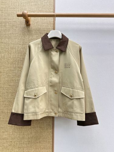 スエード切り替え バイカラー ブルゾン ミュウミュウ ジャケット コピー ベージュ