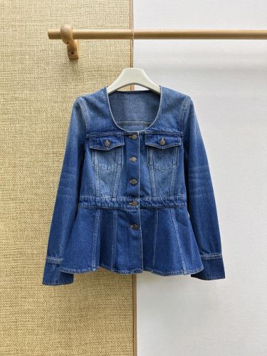 クロエ ジャケット コピー デニム製ペプラムライディングジャケット 