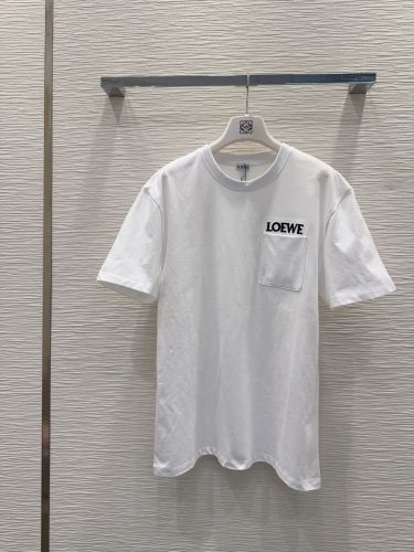 ロゴ入り クルーネック 半袖Tシャツ ロエベ Tシャツ コピー ホワイト