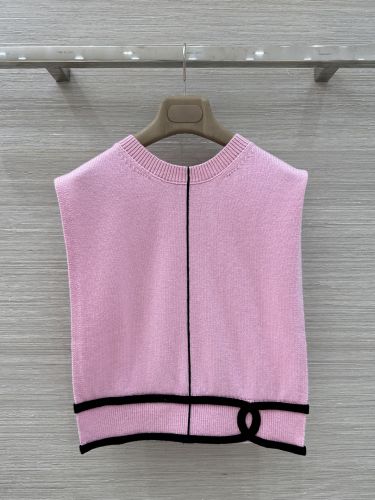 ベスト風 カシミアウォーマー シャネル ニット コピー 合わせやすい ピンク