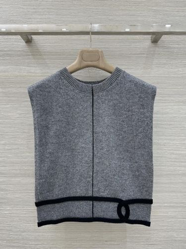 シャネル ニット コピー 合わせやすい ベスト風 カシミアウォーマー グレー