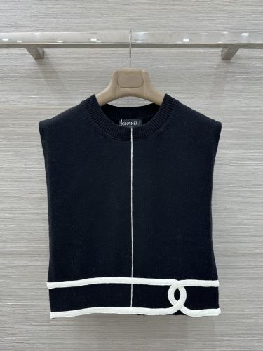 シャネル ニット コピー 合わせやすい ベスト風 カシミアウォーマー ブラック