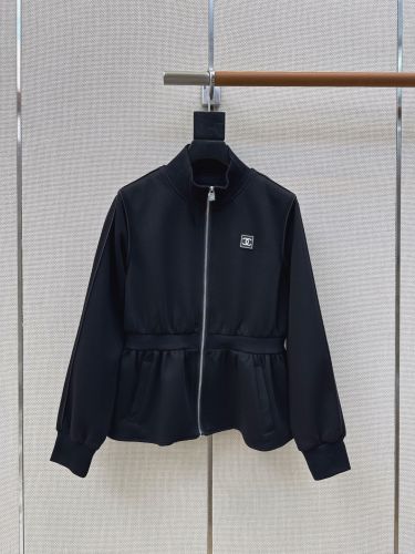 カジュアル コットン ジップアップジャケット シャネル ジャケット コピー ブラック