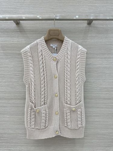 ケーブル編み ニットベスト シャネル ニット コピー 合わせやすい グレージュ