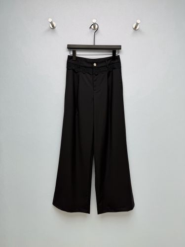 シャネル パンツ コピー レースディテール ワイドトラウザーズ ブラック