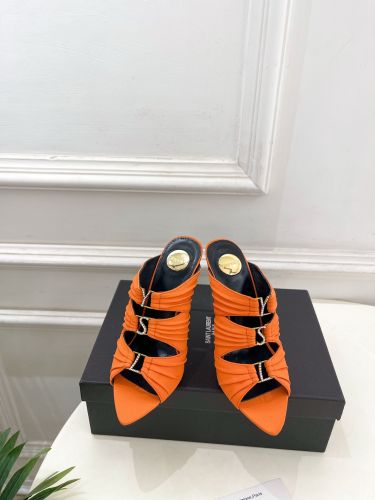 注目される YSL エミリー ミュール イヴ・サンローラン サンダル コピー オレンジ