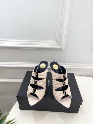 イヴ・サンローラン サンダル コピー カジュアル YSL エミリー ミュール グレージュ