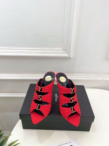 エレガント イヴ・サンローラン サンダル コピー YSL エミリー ミュール レッド