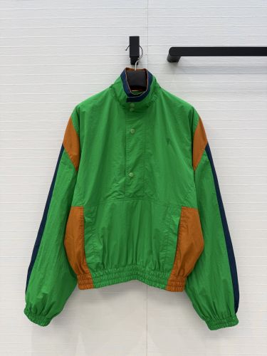 カラーブロック アノラックジャケット イヴ・サンローラン ジャケット コピー グリーン