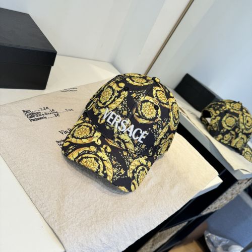 バロックプリント ロゴ刺繍 ベースボールキャップ ヴェルサーチ キャップ 偽物