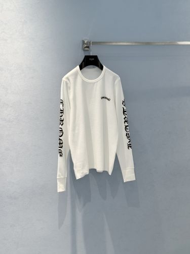 クロムハーツ Tシャツ 偽物 人気 カジュアル ロゴ入り 長袖Tシャツ ホワイト