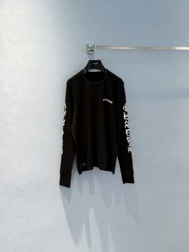 カジュアル クロムハーツ Tシャツ 偽物 人気 ロゴ入り 長袖Tシャツ ブラック