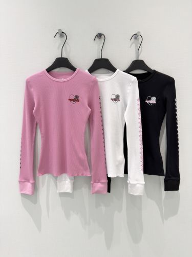 3色あり ロゴ入り 長袖Tシャツ クロムハーツ Tシャツ 偽物 クルーネック