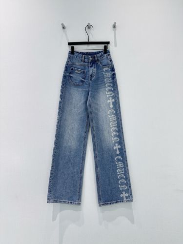 スタイリッシュ ロゴ入り クロムハーツ ジーンズ 偽物 デニムパンツ