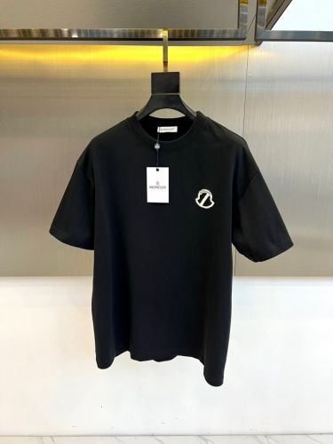 カジュアル ロゴ 半袖Tシャツ モンクレール Tシャツ 偽物 クルーネック ブラック