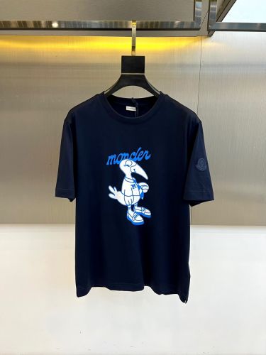 遊び心あふれる プリント 半袖Tシャツ モンクレール Tシャツ 偽物 ネイビー