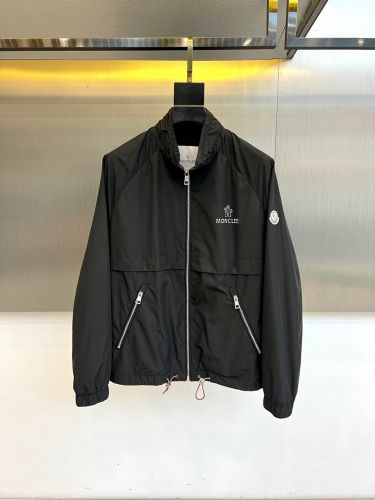 シンプル ロゴ入り スタンドカラー ブルゾン モンクレール ジャケット 偽物 ブラック