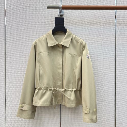 上品 洗練された ショートジャケット モンクレール ジャケット 偽物 ベージュ