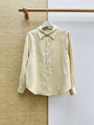 シンプル 合わせやすい リネンシャツ ラルフローレン シャツ 偽物 ベージュ