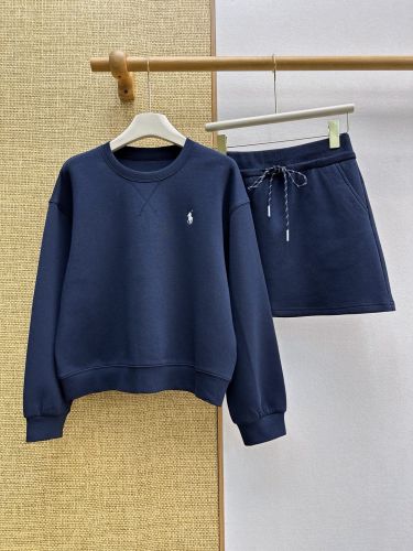 スウェットシャツ＆ミニスカート 2点セット ラルフローレン セットアップ 偽物 ネイビー