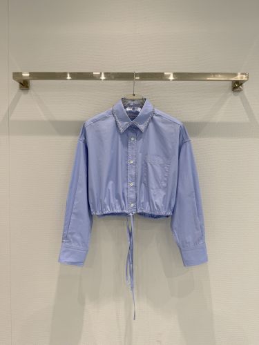 クロップド コットンシャツ アレキサンダーワング シャツ コピー ブルー