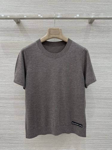 シンプル クルーネック 半袖ニット アレキサンダーワング ニット コピー 