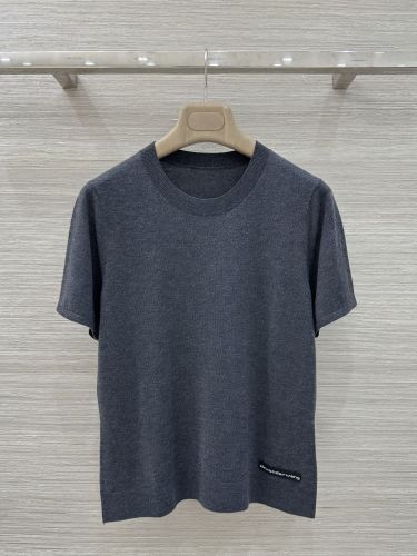 アレキサンダーワング ニット コピー シンプル クルーネック 半袖ニット グレー