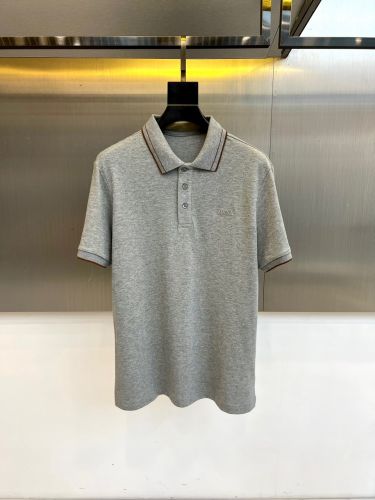 定番 カジュアル コットン 半袖 ポロシャツ エルメネジルド・ゼニア Tシャツ 偽物 グレー