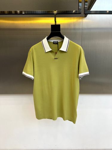 爽やか スキッパーネック ポロシャツ エルメネジルド・ゼニア Tシャツ 偽物 グリーン